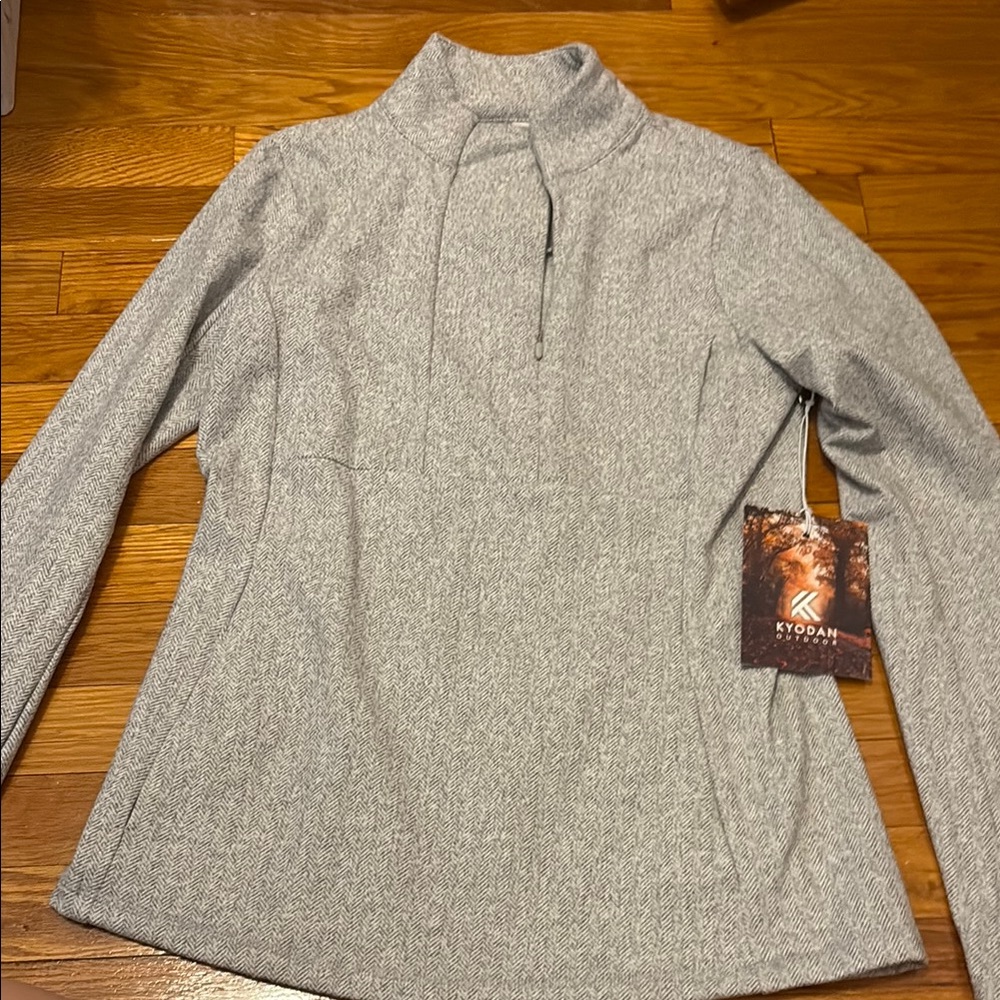 Kyodan Heather Gray Zip-Up Top